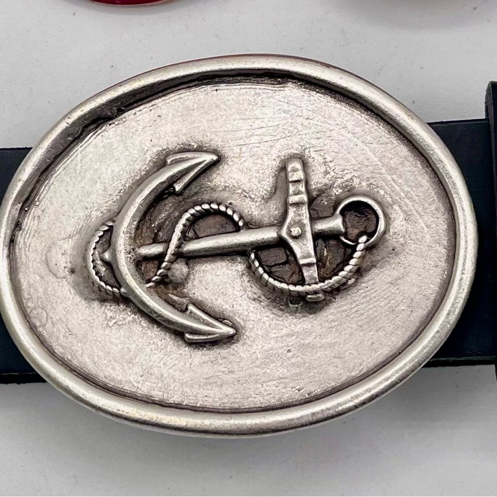 Nautical Silver Anchor on oval Buckle
